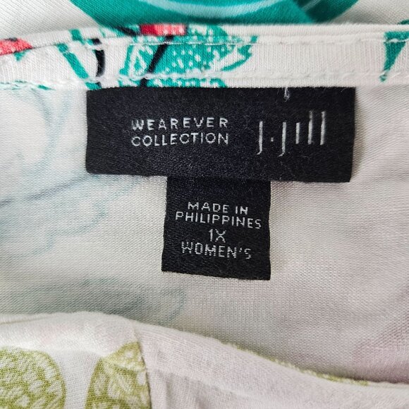Floral Print J Jill Wearever Collection Womens Dress Size 1X Casual Comfortable - Picture 11 of 11
